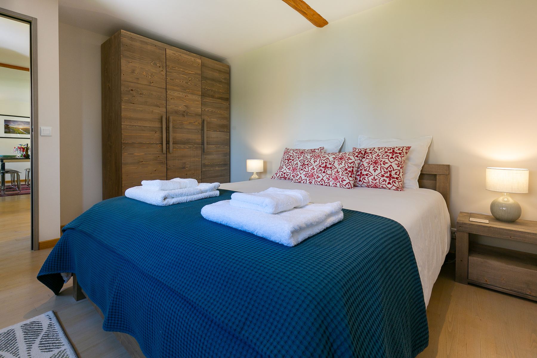 The bedroom overlooking the courtyard