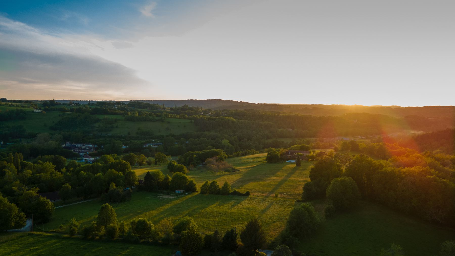 Dusk over the Dordogne countryside