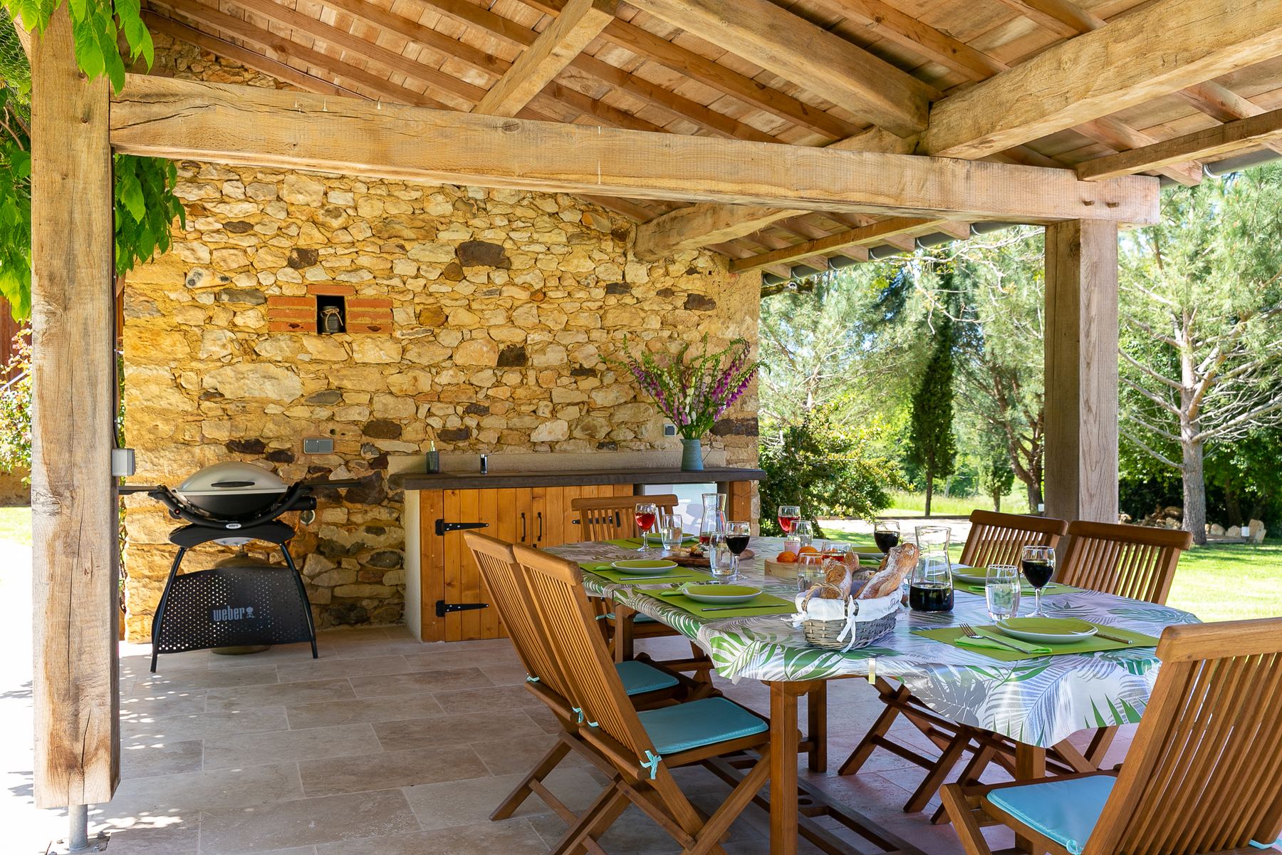 The covered dining area
