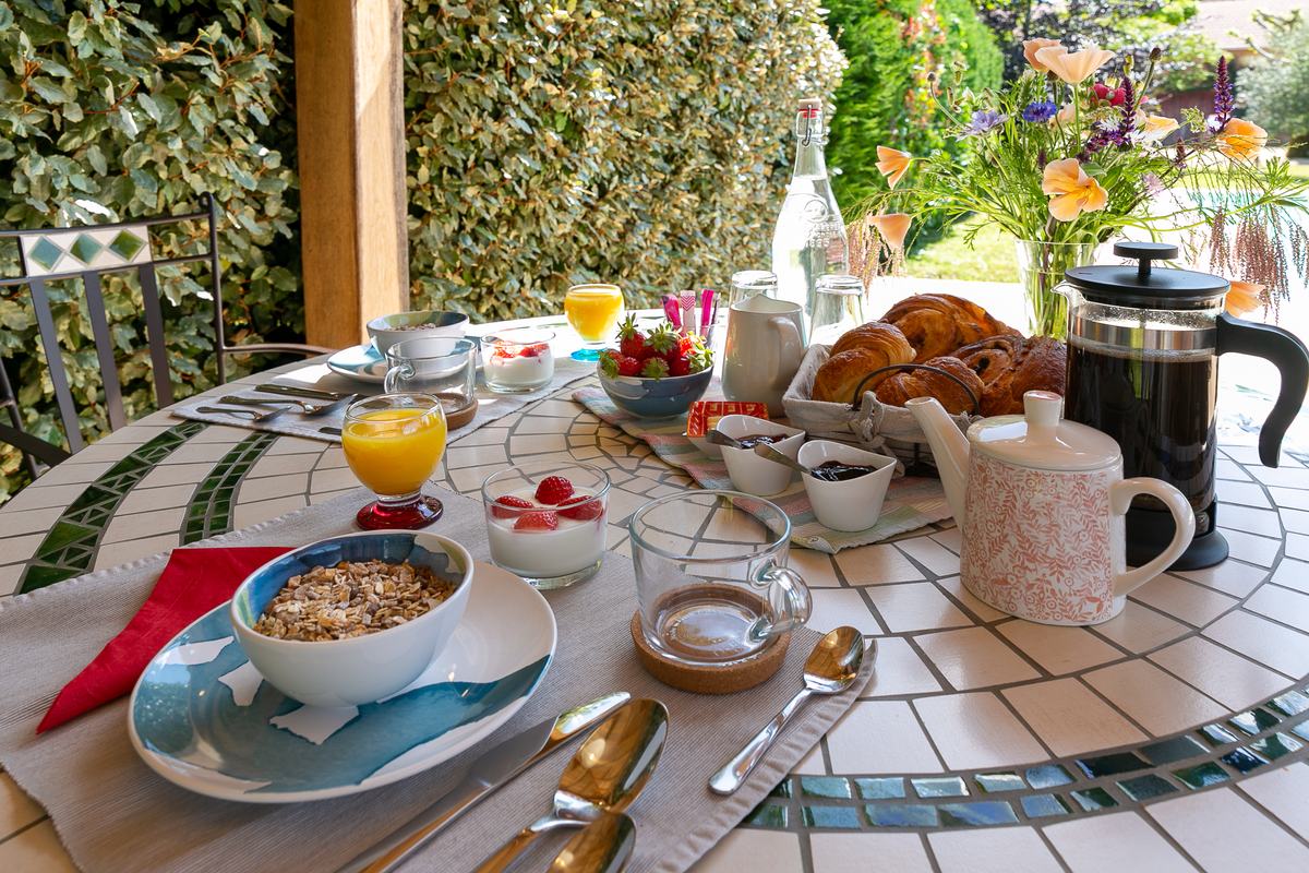 Breakfast in the courtyard